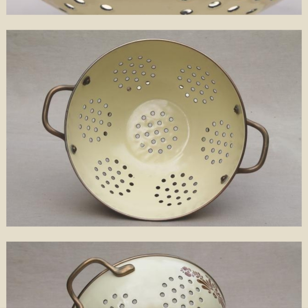 Pfaltzgraff Village pattern metal colander kitchen strainer Nwot - Picture 8 of 8